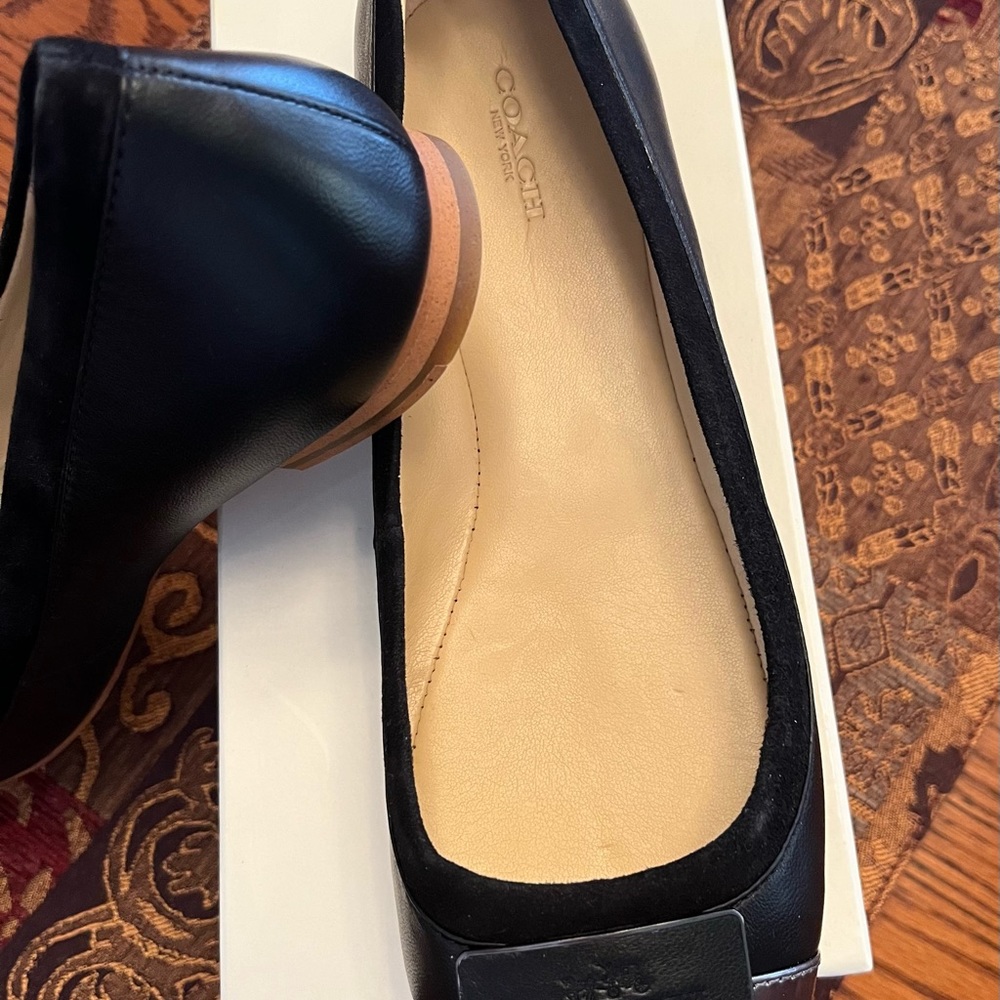 Coach ULMA SFT lambskin/mir MET Women’s shoes flats Size 9.5 M new in Box - Picture 2 of 15